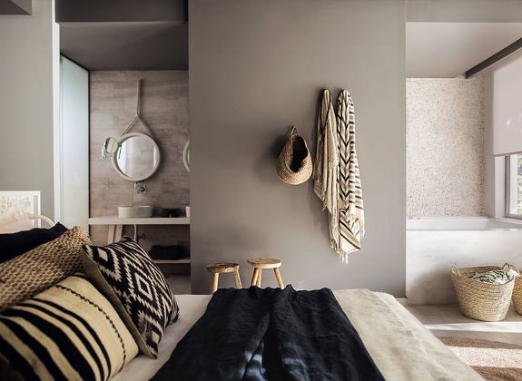 DORMITORIO CON BAÑO INTEGRADO - textiles para baño en Michi Lencería