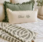 ALMOHADON BORDADO SLOW LIFE 35 x 70