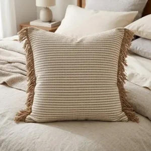 ALMOHADON TRAMA RAYITA Y FLECO 50 x 50 BLUME Accesorios