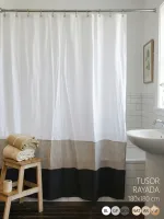 CORTINA BAÑO TUSOR RAYA 1.80 x 1.80