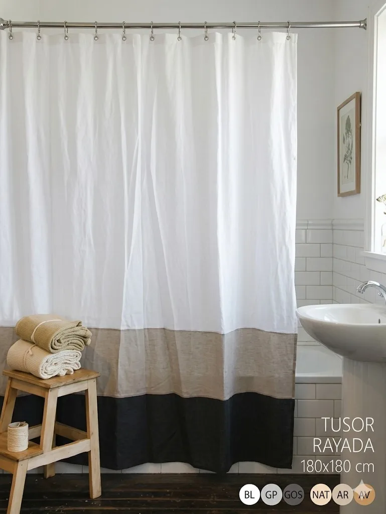 CORTINA BAÑO TUSOR RAYA 1.80 x 1.80 CORTINA BAÃO TUSOR RAYA 1.80 x 1.80 BLUME Cortinas