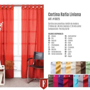 CORTINA RAFIA C/BOTON MADERA 10025 Francavilla Cortinas