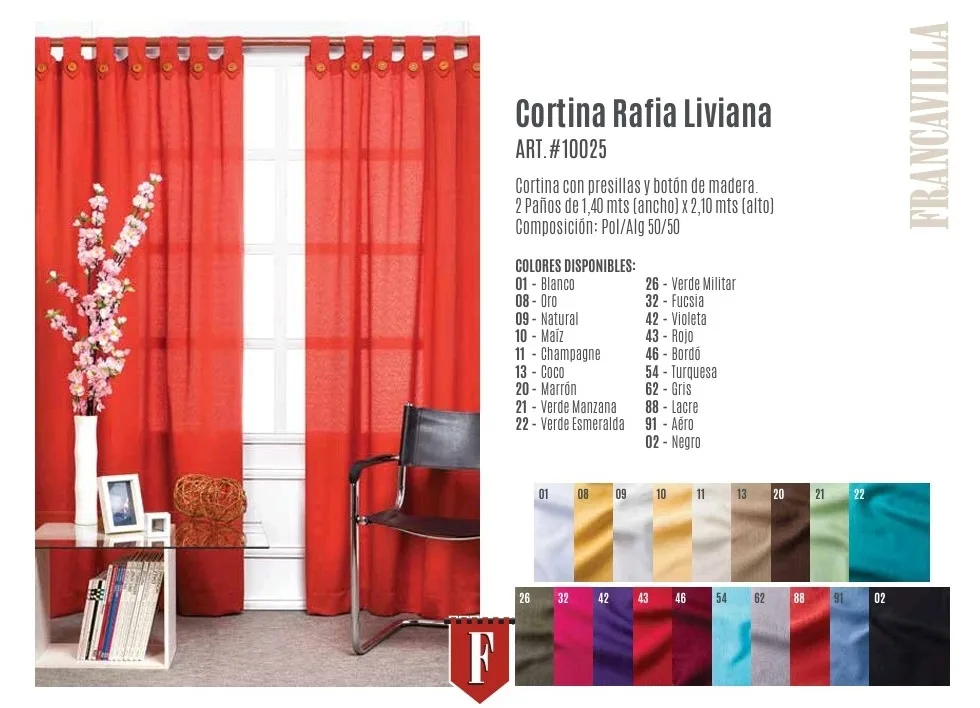 CORTINA RAFIA C/BOTON MADERA 10025 CORTINA RAFIA C/BOTON MADERA 10025 Francavilla Cortinas