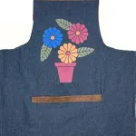 DELANTAL JEAN C/ DETALLES EN CUERO Sun Orange Delantales