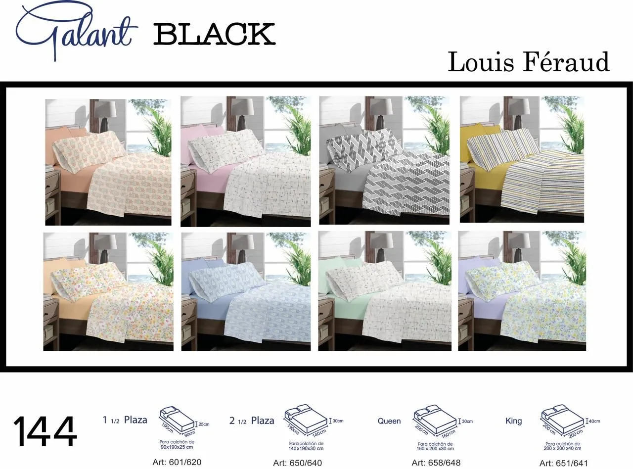 SAB. GALANT/BLACK 2 1/2 P.B. SAB. GALANT/BLACK 2 1/2 P.B. Pierre Balmain Sábanas