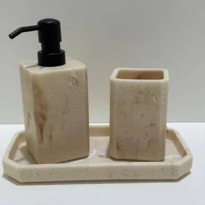 SET BAÃO 3 PZAS MARMOLADO KAVANAGH Kavanagh Accesorios