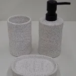 SET BAÃO 3 PZAS BLANCO/NEGRO Conc. Deco Accesorios