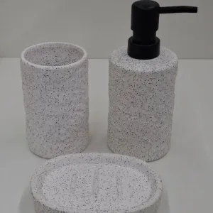 SET BAÃO 3 PZAS BLANCO/NEGRO Conc. Deco Accesorios