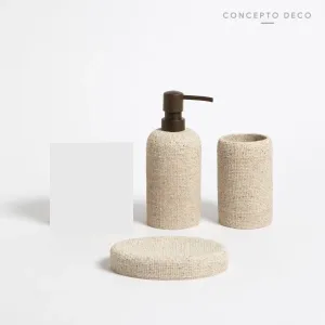 SET BAÃO 3 PZAS BEIGE Conc. Deco Accesorios