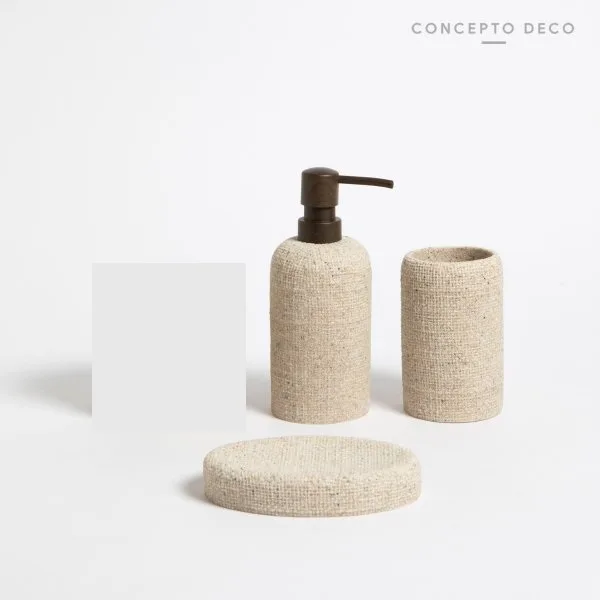 SET BAÑO 3 PZAS BEIGE SET BAÃO 3 PZAS BEIGE Conc. Deco Accesorios