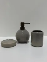 SET DE BAÑO 3 PZAS CRAQUELADO PORCELANA