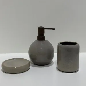 SET DE BAÃO 3 PZAS CRAQUELADO PORCELANA Conc. Deco Accesorios