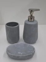 SET BAÑO 3 PZAS GRIS