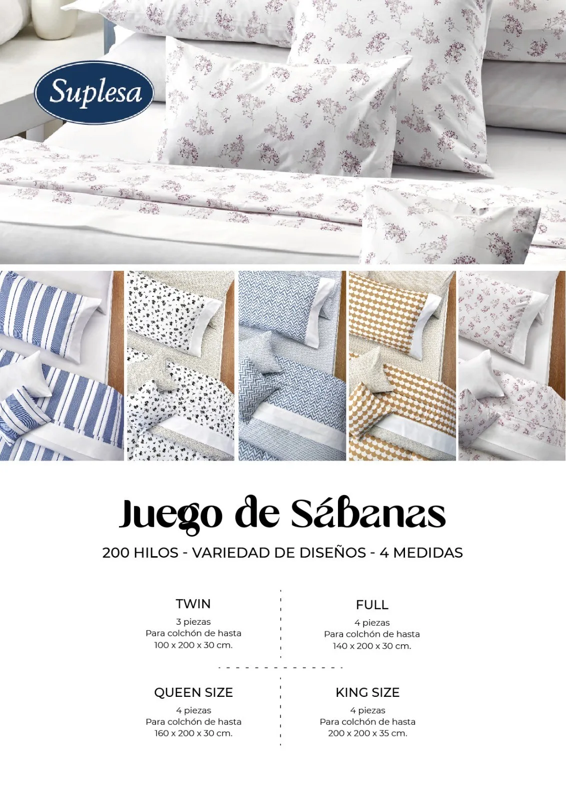 SAB. SUPLESA TWIN 200 H. SAB. SUPLESA TWIN 200 H. SUPLESA Sábanas