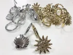 GANCHOS P/CORT.BAÑO ORO/PLATA