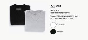 REMERA M/C ESCOTE V x 2 (4452) EYELIT
