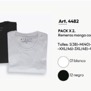 REMERA M/C ESCOTE RED. x 2 (4482) EYELIT