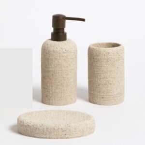 SET BAÑO 3 PZAS PORCELANA/RESINA